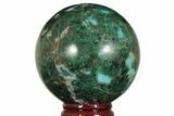 Polished Malachite & Chrysocolla Sphere - Peru #211039-1